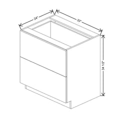 CNC Concord Sydney White 33" W 2 Drawer Base Cabinet
