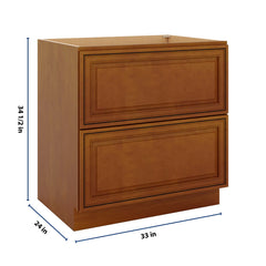 J&K Mocha Glazed K10 Base w/2 Drawers - 33" W