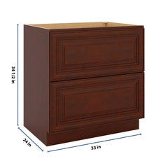 J&K Mahogany J5 Base w/2 Drawers - 33" W