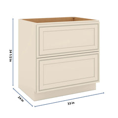 J&K Pearl Glazed H9 Base w/2 Drawers - 33" W