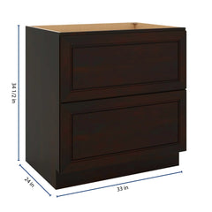 J&K Espresso K8 Base w/2 Drawers - 33" W