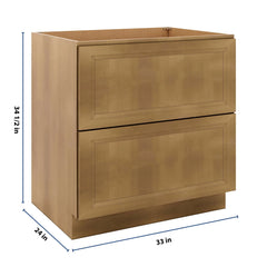 J&K Butterscotch B8 Base w/2 Drawers - 33" W