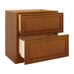 J&K Mocha Glazed K10 Base w/2 Drawers - 33" W