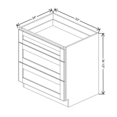 J&K Almond S2 Base w/3 Drawers - 33" W