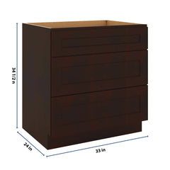 J&K Java Coffee S1 Base w/3 Drawers - 33" W