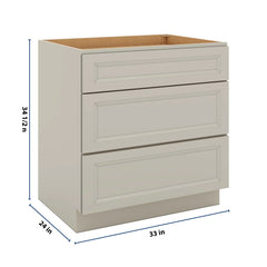 J&K Pebble B6 Base w/3 Drawers - 33" W