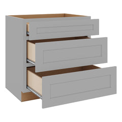 J&K Castle Grey S5 Base w/3 Drawers - 33" W