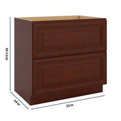 J&K Mahogany J5 Base w/2 Drawers - 36" W