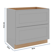 J&K Castle Grey S5 Base w/2 Drawers - 36" W