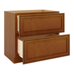 J&K Mocha Glazed K10 Base w/2 Drawers - 36" W
