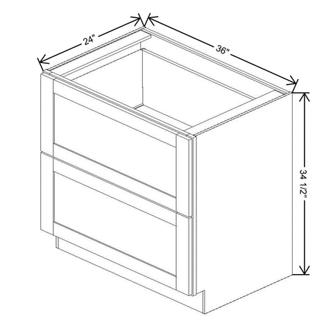 Fabuwood Allure Galaxy Linen 36"W Base 2 Drawers