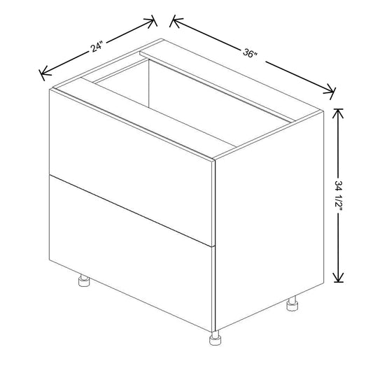 Fabuwood Illume Catalina Bianco Matte1"W 2 Drawer Base