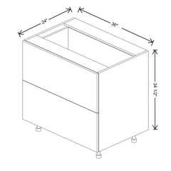 Fabuwood Illume Catalina Bianco Matte1"W 2 Drawer Base