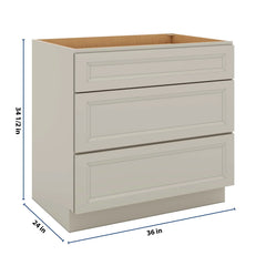 J&K Pebble B6 Base w/3 Drawers - 36" W
