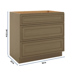 J&K Hazel H8 Base w/3 Drawers - 36" W