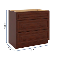 J&K Mahogany J5 Base w/3 Drawers - 36" W