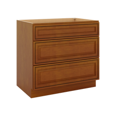 J&K Mocha Glazed K10 Base w/3 Drawers - 36" W