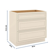 J&K Pearl Glazed H9 Base w/3 Drawers - 36" W