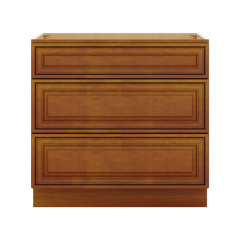 J&K Mocha Glazed K10 Base w/3 Drawers - 36" W