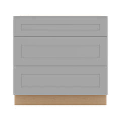 J&K Castle Grey S5 Base w/3 Drawers - 36" W