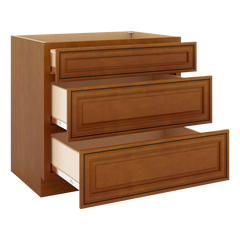 J&K Mocha Glazed K10 Base w/3 Drawers - 36" W
