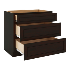 J&K Espresso K8 Base w/3 Drawers - 36" W