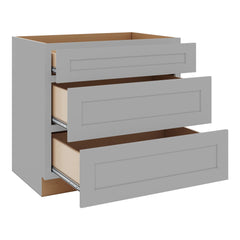 J&K Castle Grey S5 Base w/3 Drawers - 36" W