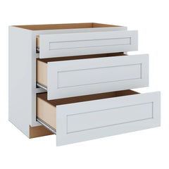 J&K White Shaker S8 Base w/3 Drawers - 36" W