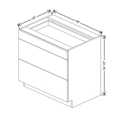 CNC Concord Elegant Stone 36" W 3 Drawer Base Cabinet