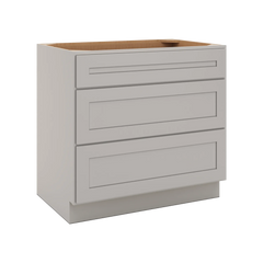 CNC Luxor 5-Piece Misty Grey 36" W 3 Drawer Base Cabinet