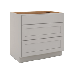 CNC Luxor Misty Grey 36" W 3 Drawer Base Cabinet