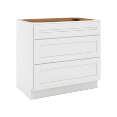CNC Luxor 5-Piece White 36" W 3 Drawer Base Cabinet