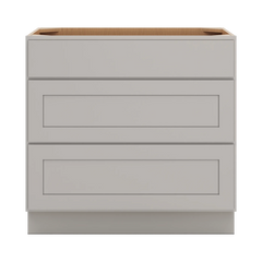 CNC Luxor Misty Grey 36" W 3 Drawer Base Cabinet