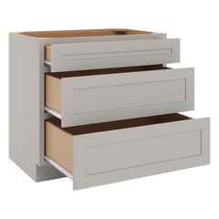 CNC Luxor 5-Piece Misty Grey 36" W 3 Drawer Base Cabinet