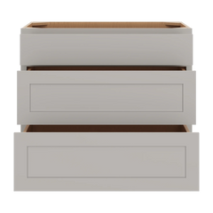 CNC Luxor Misty Grey 36" W 3 Drawer Base Cabinet