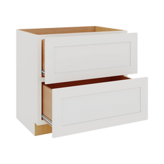 Modernform Cabinet White Shaker 36" W X 34 1/2" H X 24" D  2 Drawer Base Cabinet