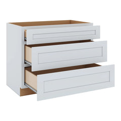 J&K White Shaker S8 Base w/3 Drawers - 42" W