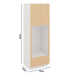 Modernform Cabinet Natural Oak 30" W X 90" H X 24" D Tall Double Oven Cabinet