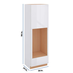 Modernform Cabinet Gloss White 30" W X 96" H X 24" D Tall Double Oven Cabinet