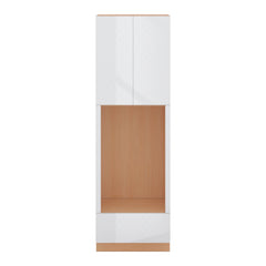 Modernform Cabinet Gloss White 30" W X 96" H X 24" D Tall Double Oven Cabinet