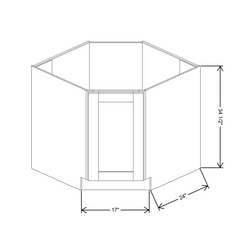 Fabuwood Allure Galaxy Mocha Corner Sink Base Full Door Cabinet 36" W