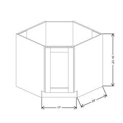 Fabuwood Allure Luna Cloud White 36" W X 34 1/2" H X 24" D Corner Full Height Door Sink Base Cabinet