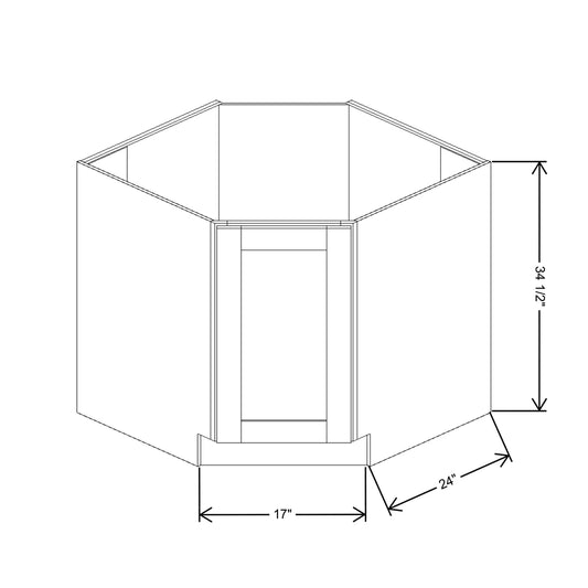 Fabuwood Quest Metro Frost 36"W Corner Sink Base Full Door