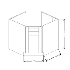 Fabuwood Allure Luxe Graphite Black 36" W X 34 1/2" H X 24" D Corner Sink Base Cabinet