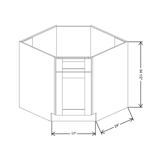 Fabuwood Quest Metro Frost 36"W Corner Sink Base