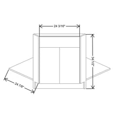 Fabuwood Illume Catalina como-ash2 36"W Corner Sink Front