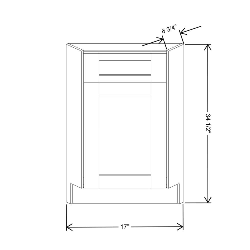 Fabuwood Allure Fusion Stone 36"W Corner Sink Front