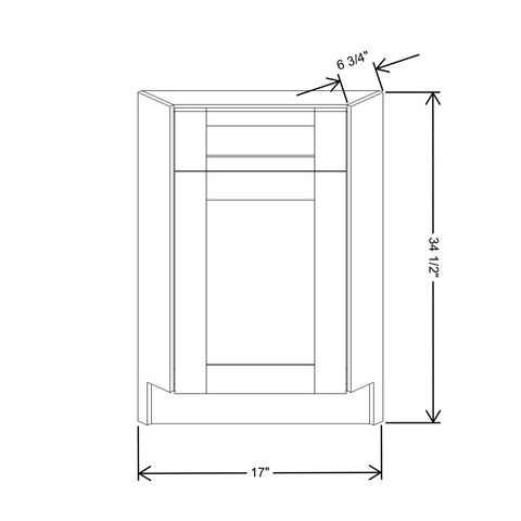 Fabuwood Allure Fusion Stone 36"W Corner Sink Front