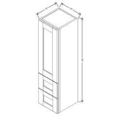 J&K Almond S2 Vanity Counter Linen 12" W x 45" H x 12" D