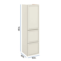Modernform Cabinet Slim Dove White 12" W X 45" H X 12" D Vanity Countertop Linen Cabinet